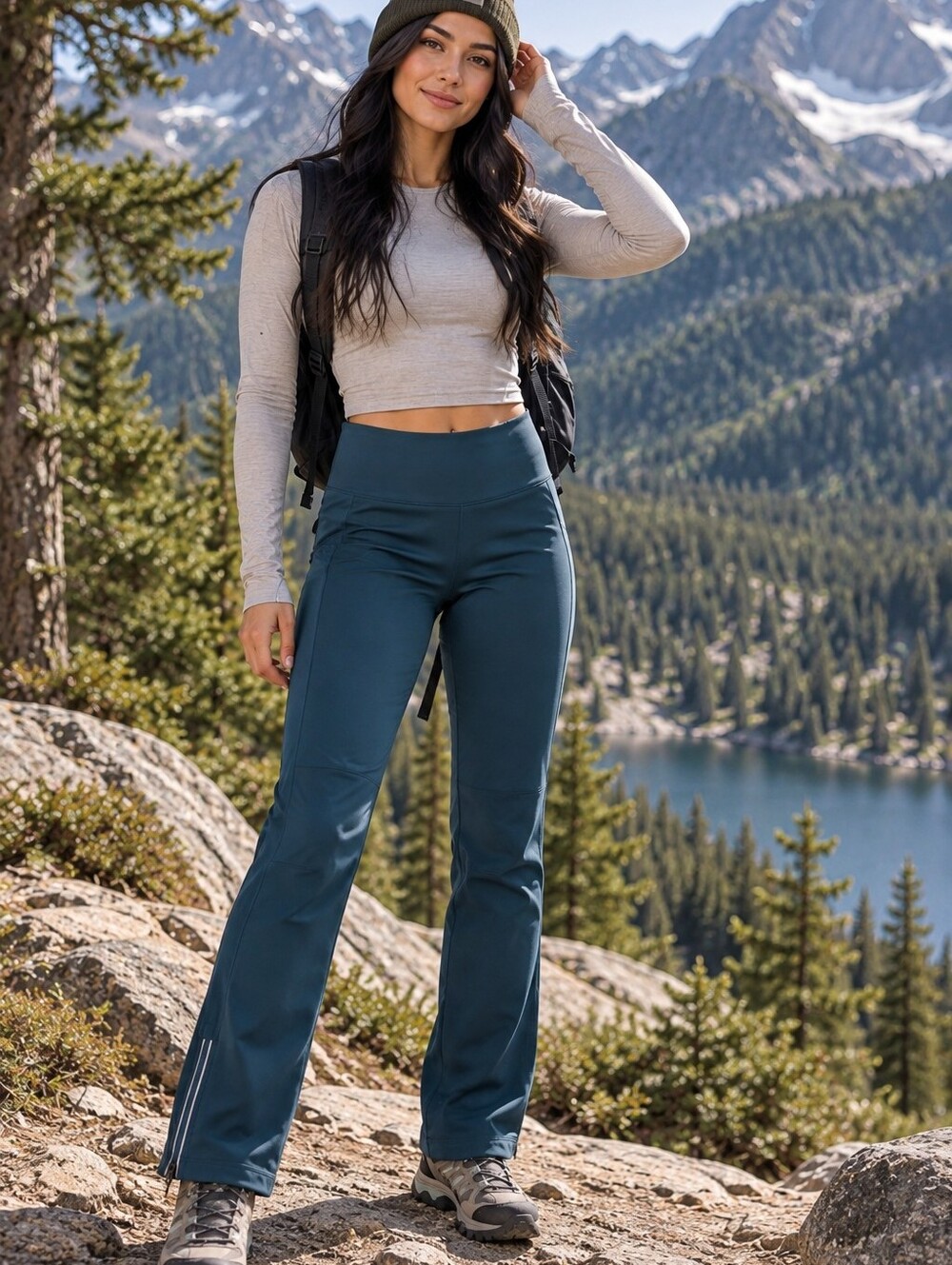 Lole Trek Pants Women Small Fjord Blue Technical Travel Activewear Gorpcore